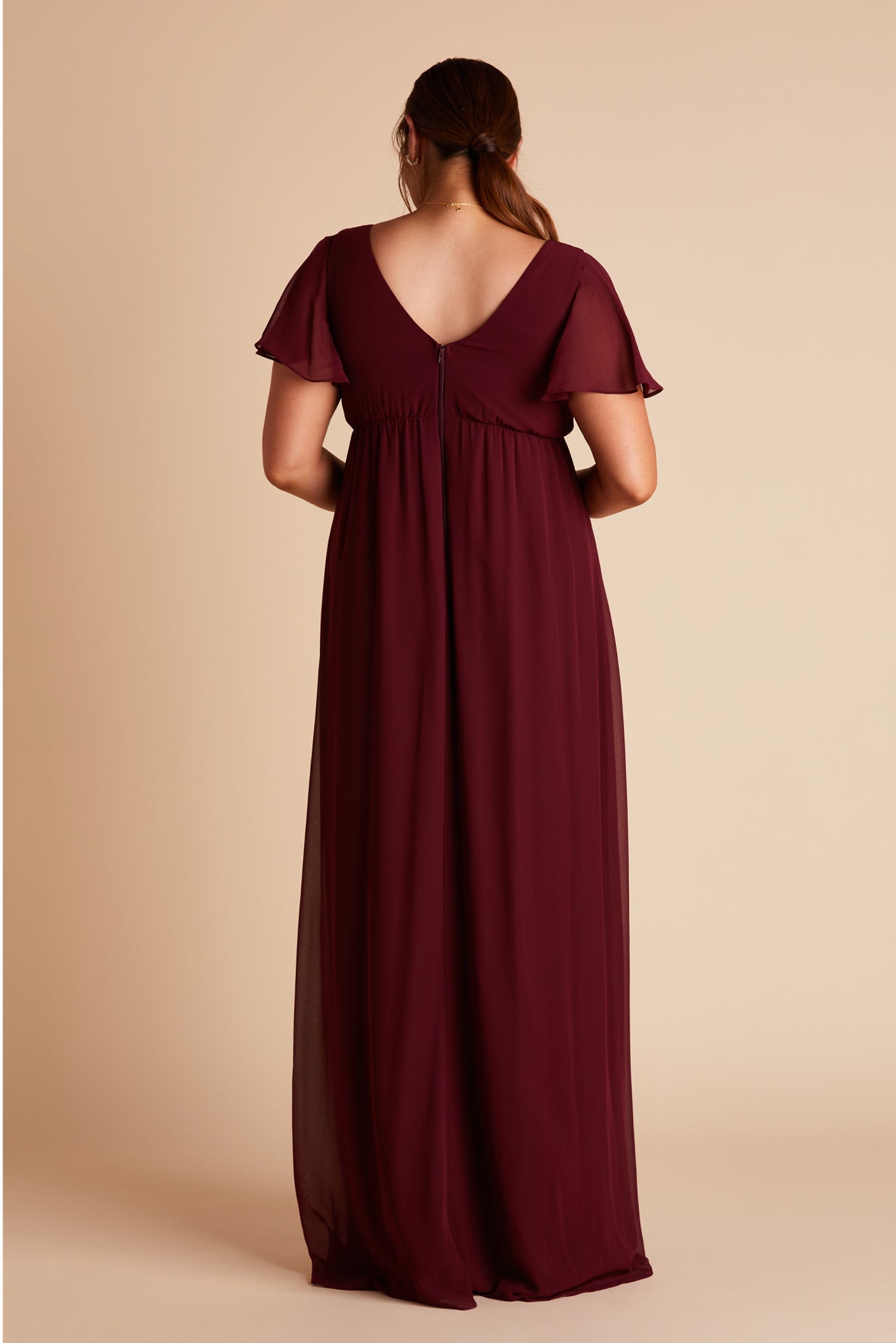 Hannah Empire Dress - Cabernet
