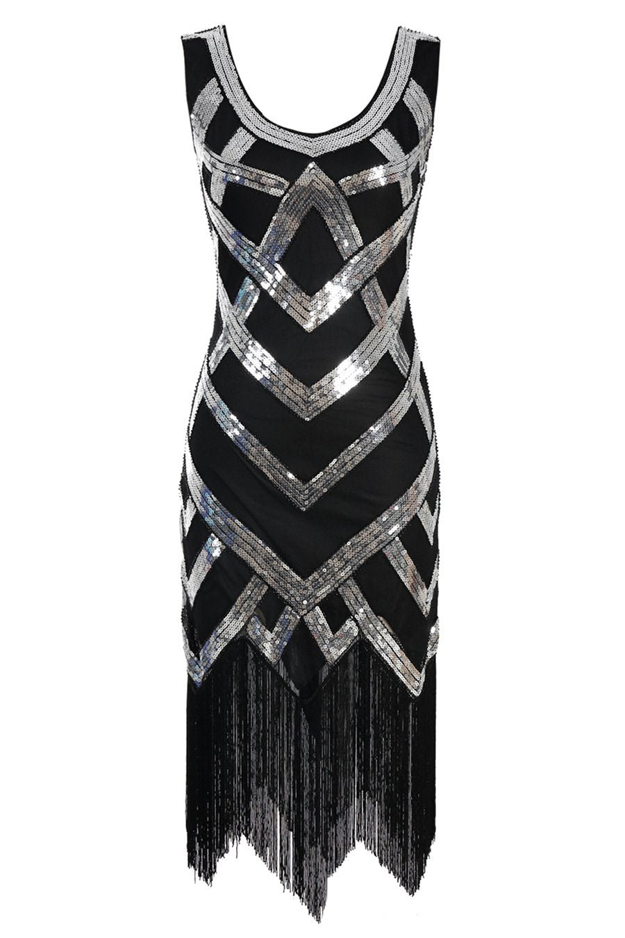 Sequins 1920s Fringe Flapper Dress