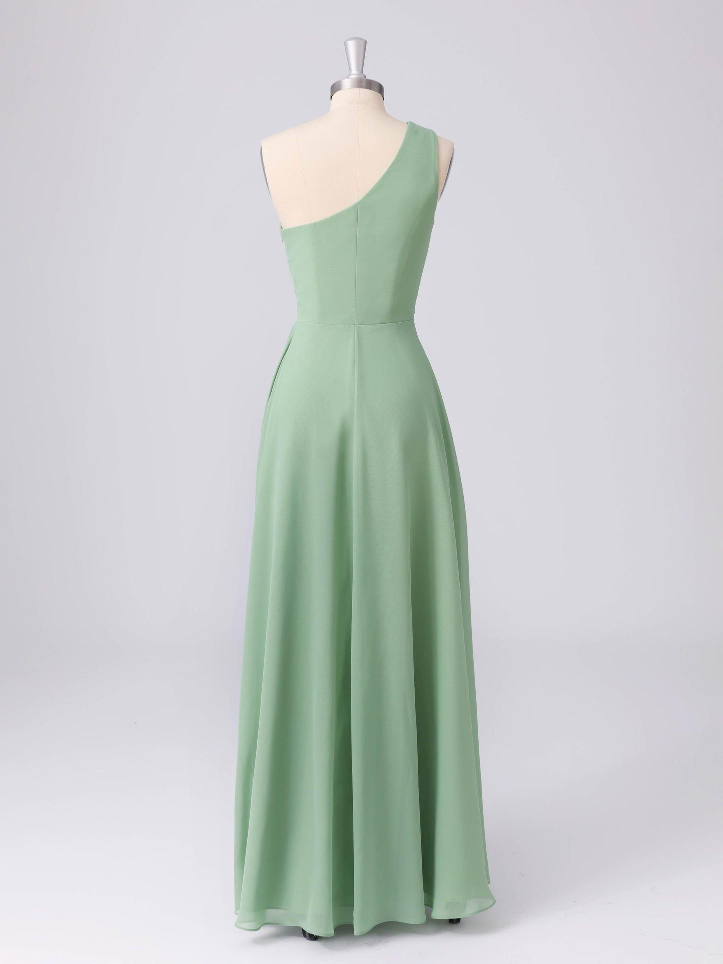 Lunara A-line One Shoulder Ruffles Chiffon Bridesmaid Dresses