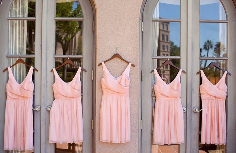 Graceful Chiffon V-neck Neckline Short Length A-line Bridesmaid Dresses