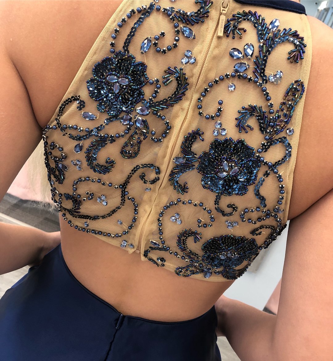 Shimmering Satin & Tulle Jewel Neckline A-line Homecoming Dresses