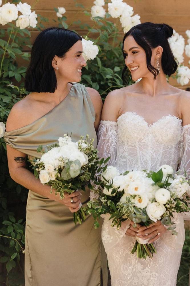 Mermaid Satin One Shoulder Bridesmaid Dress with Slit