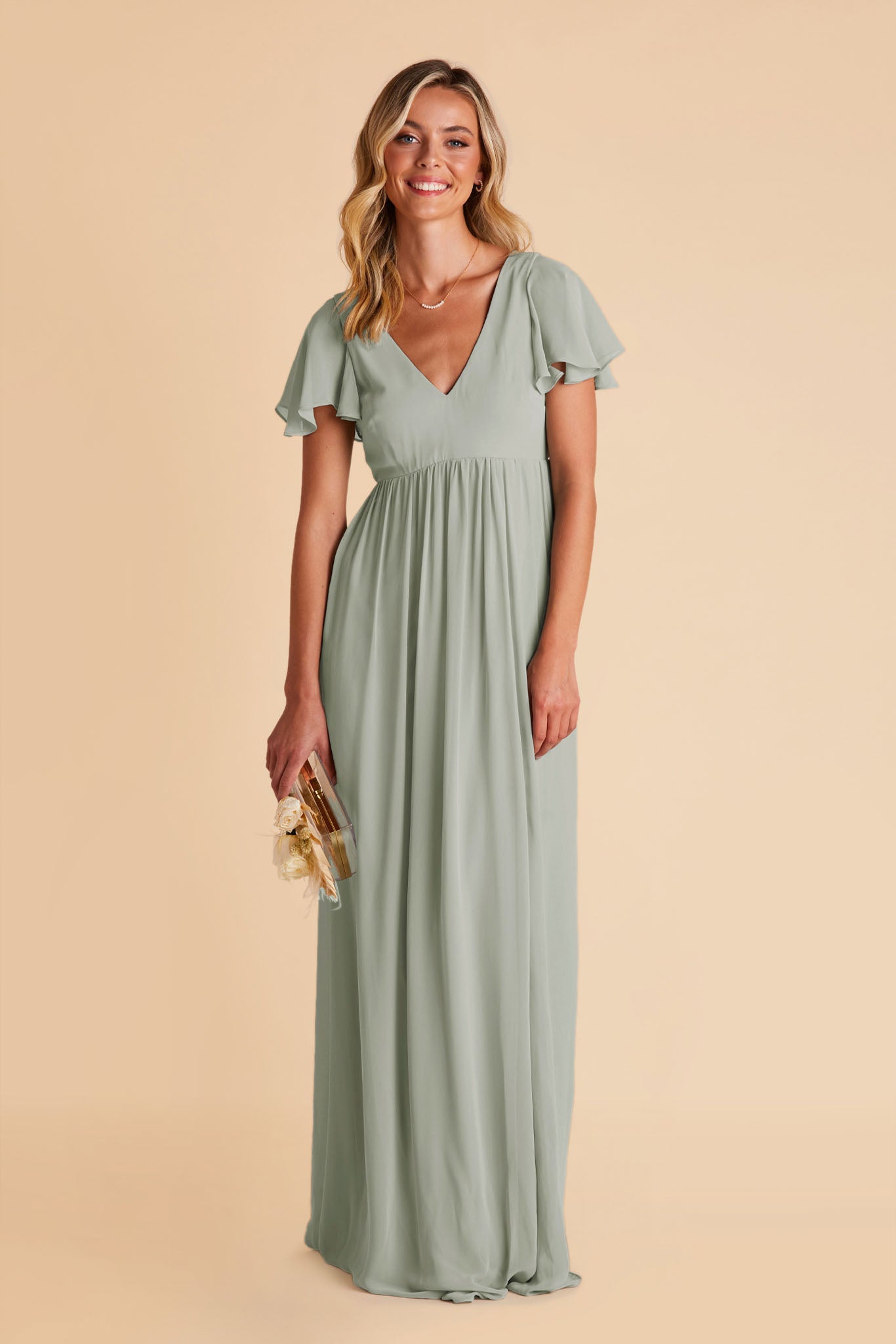 Hannah Empire Dress - Sage