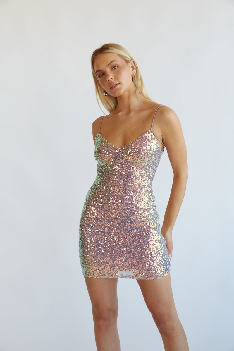 Taylor Open Back Sequin Bodycon Mini Dress