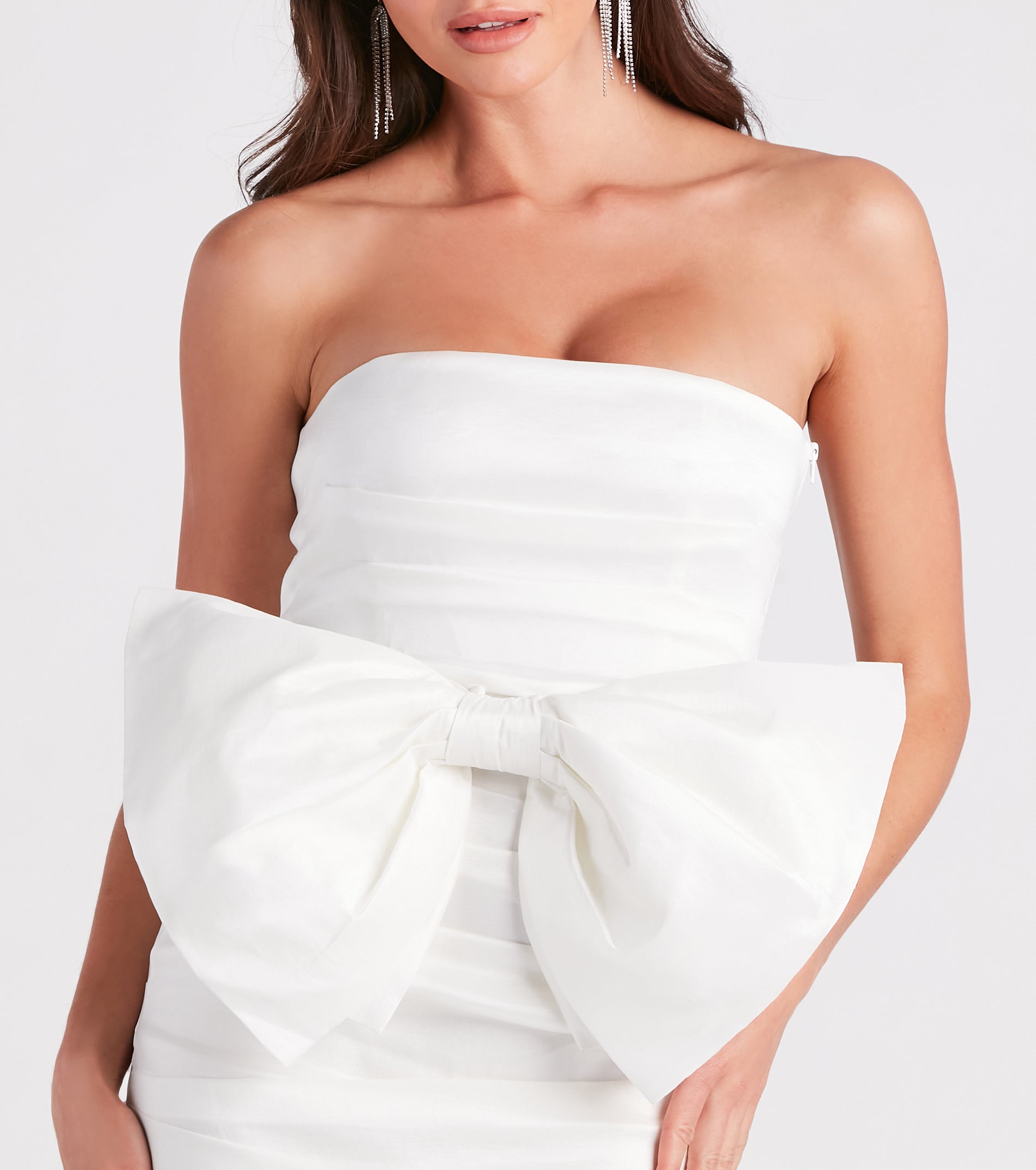 Cecilia Taffeta Bow Mini Party Dress