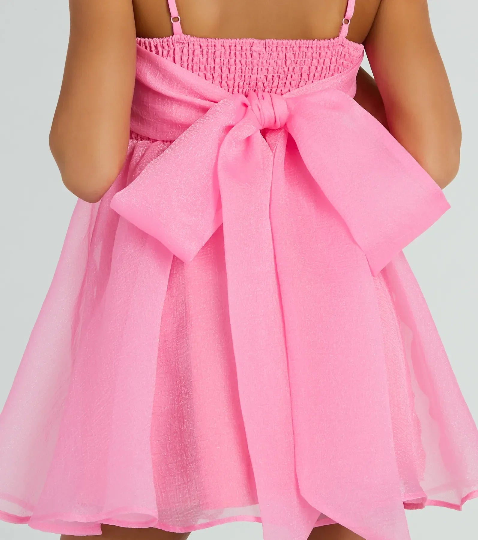 Babe Of The Hour Sleeveless Bow Back Babydoll Dress