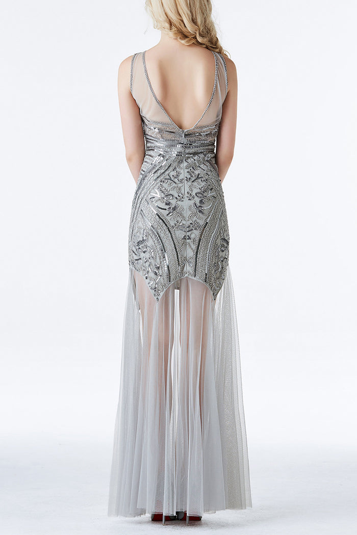 Sequin Long Tulle 1920s Dress