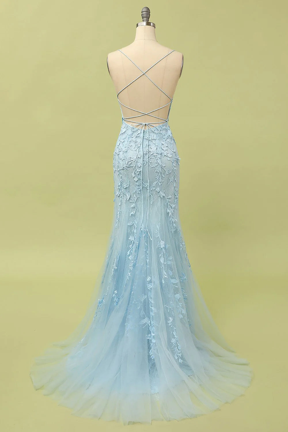 Mint Mermaid Long Prom Dress with Appliques