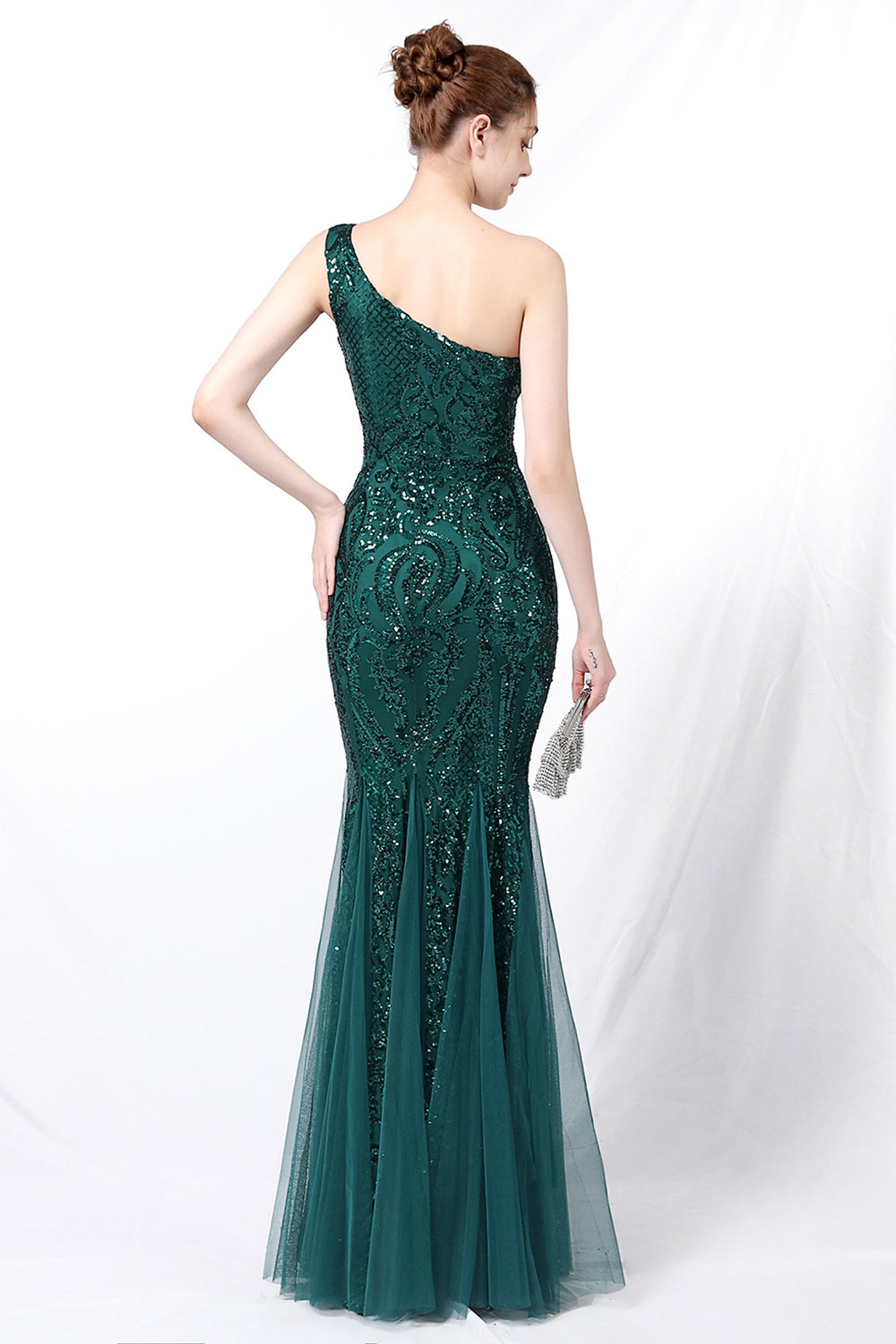 Mermaid One Shoulder Prom Dress with Appliques