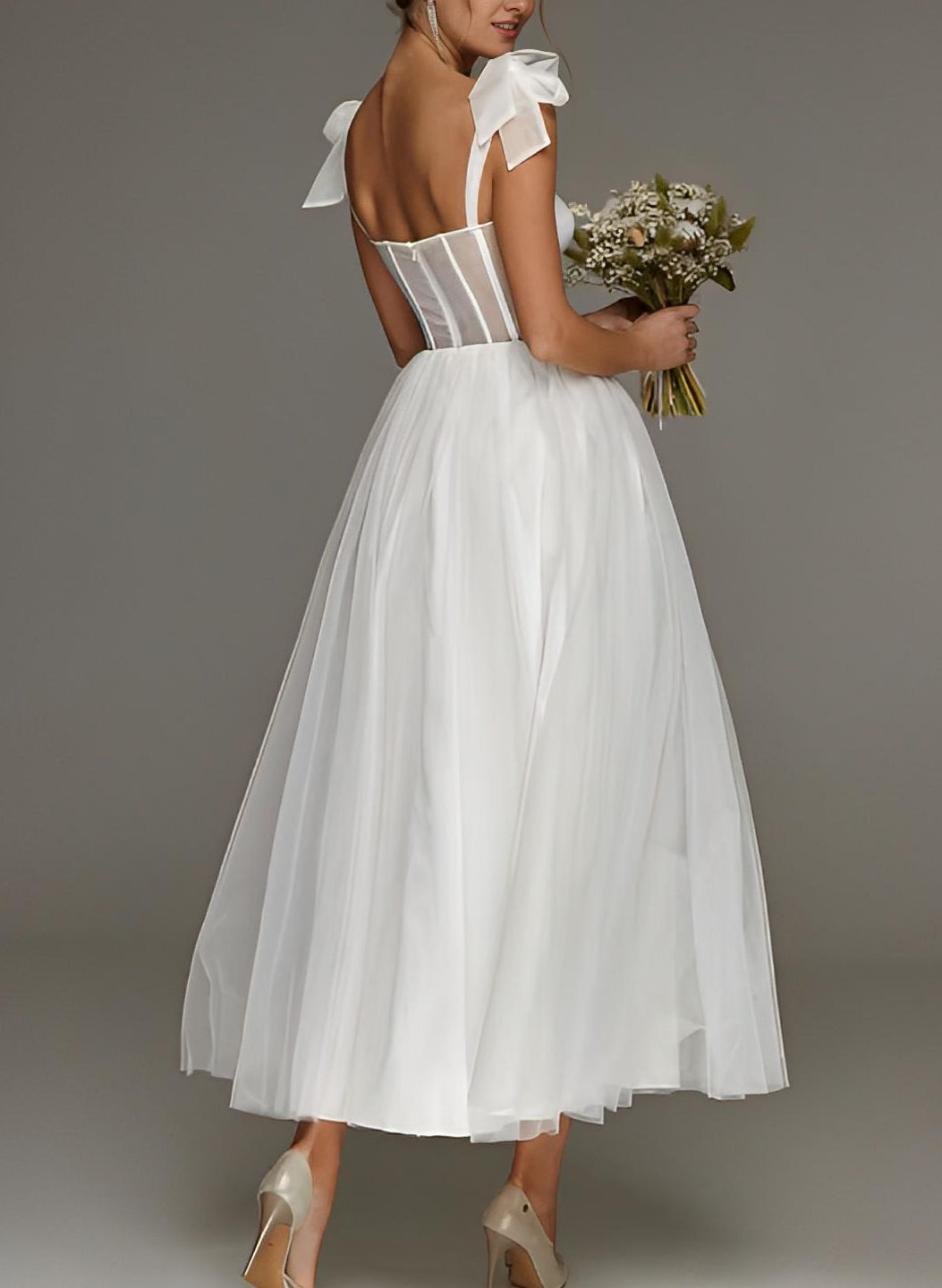 Sex Short White Wedding Dresses With Tulle Tea-Length