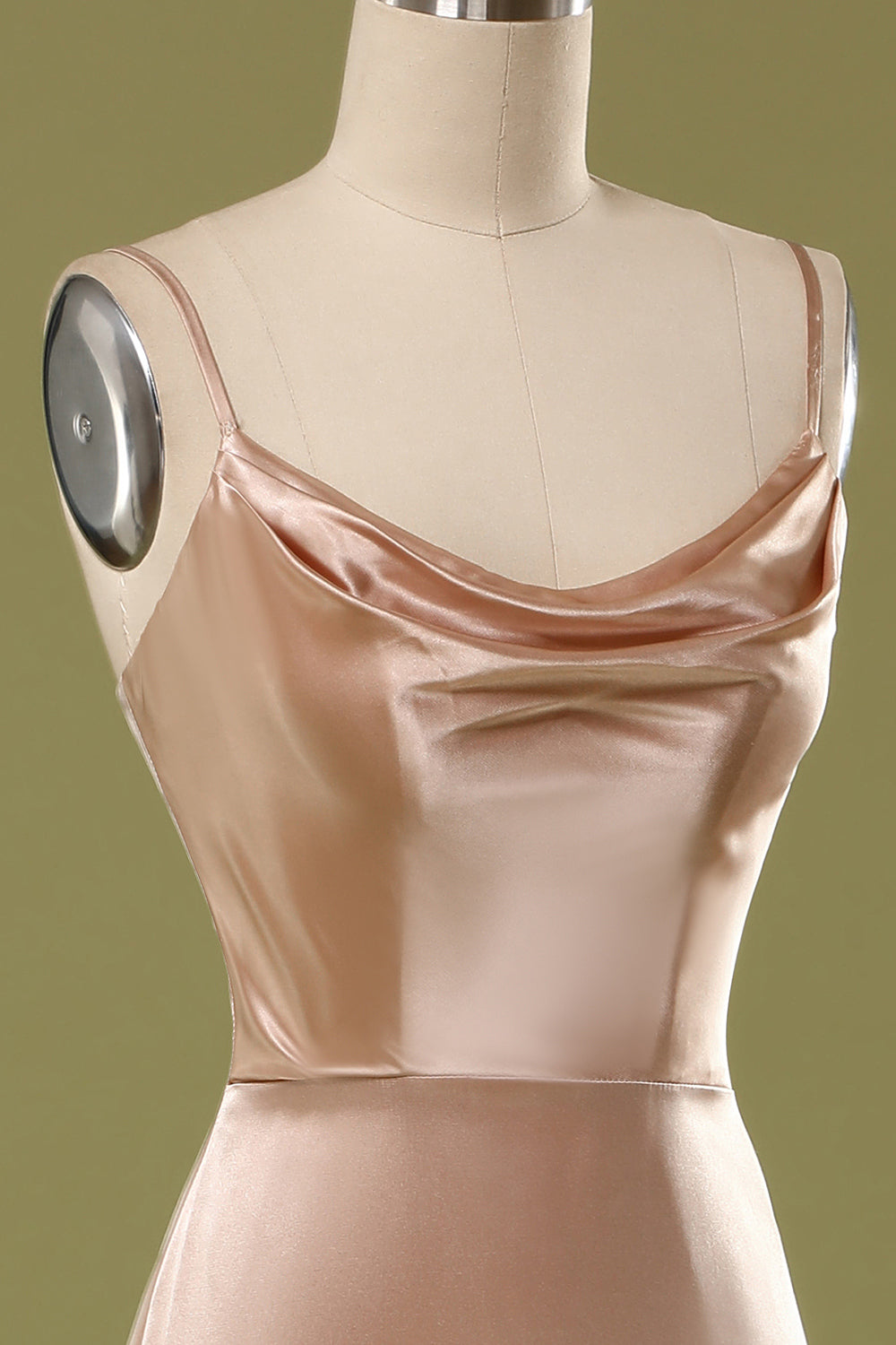 Dusty Pink Satin Prom Dress