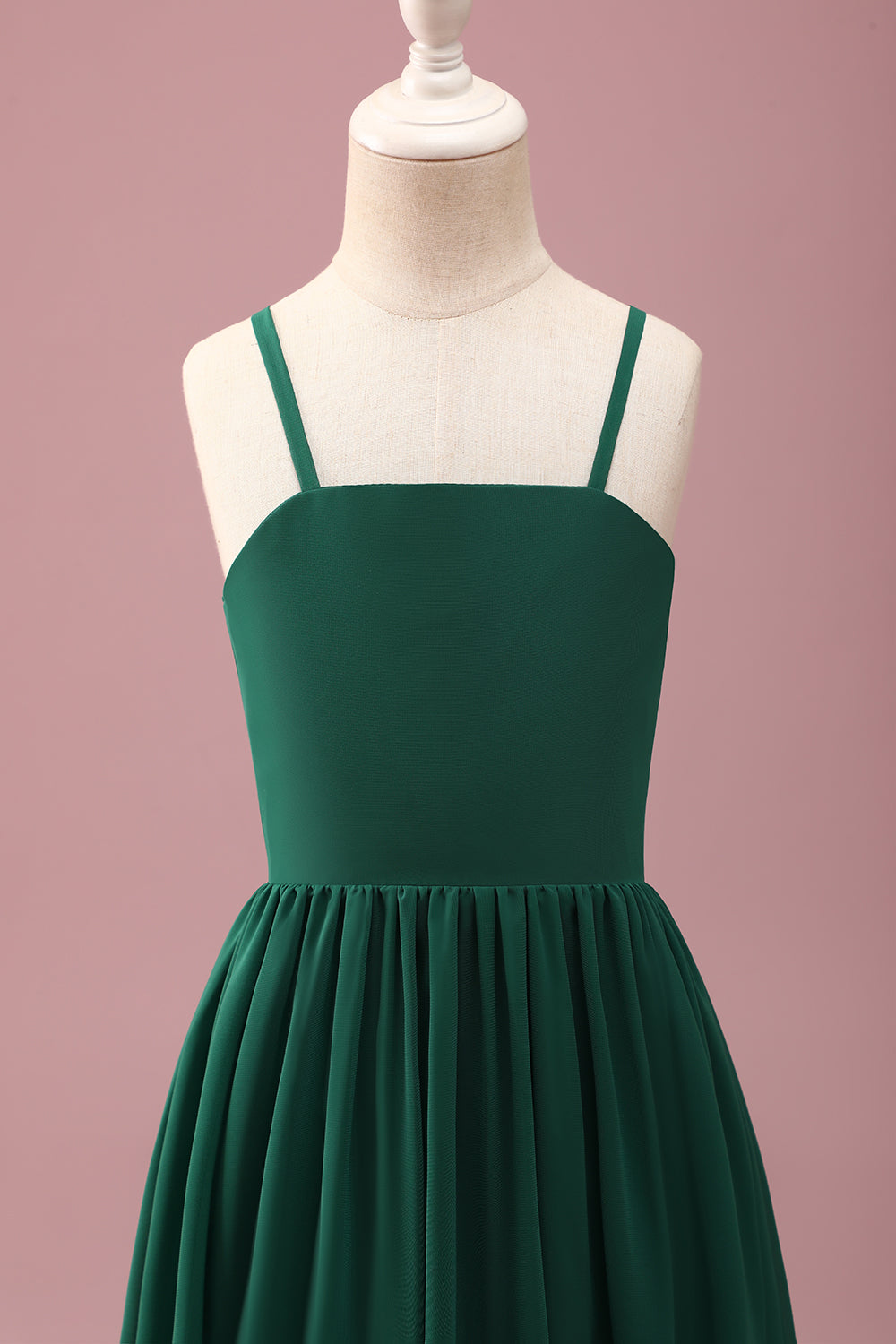 Dark Green Spaghetti Straps A-Line Junior Bridesmaid Dress