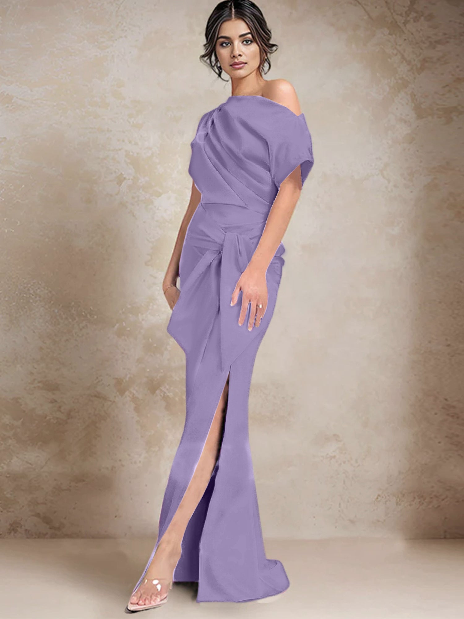 Trumpet/Mermaid One-Shoulder Mother of the Bride Dresses with Split Side