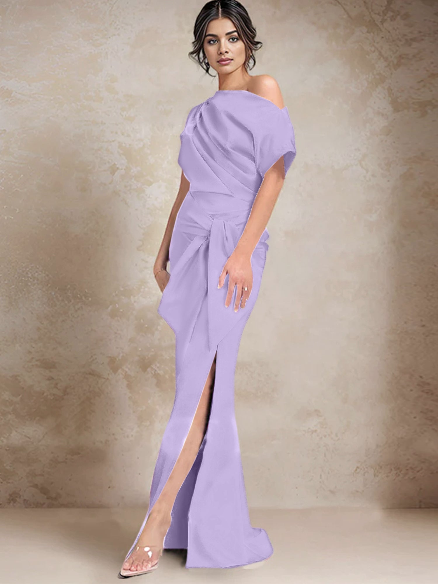 Trumpet/Mermaid One-Shoulder Mother of the Bride Dresses with Split Side