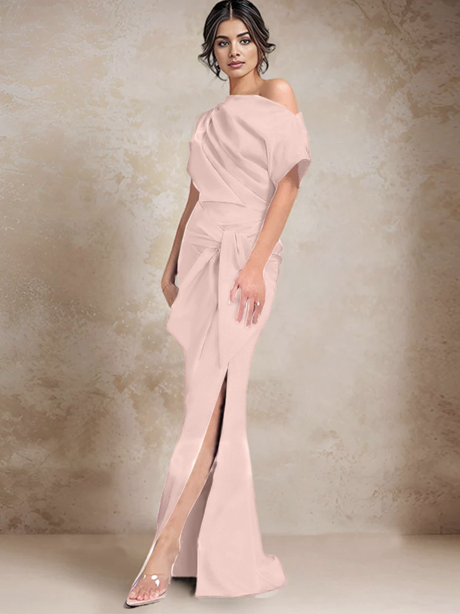 Trumpet/Mermaid One-Shoulder Mother of the Bride Dresses with Split Side