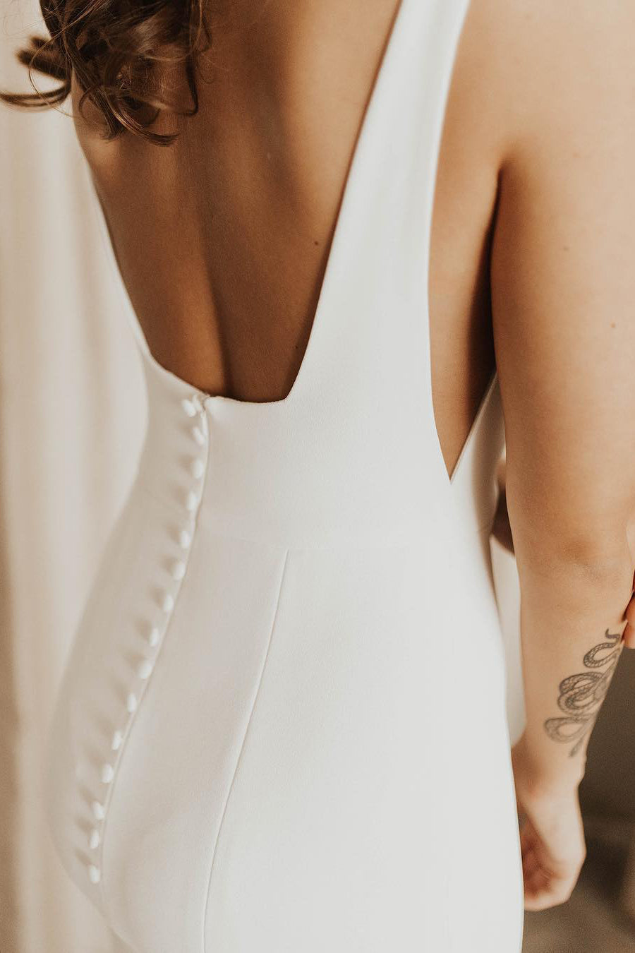 Miley | Long Square Neck Mermaid White Wedding Dress