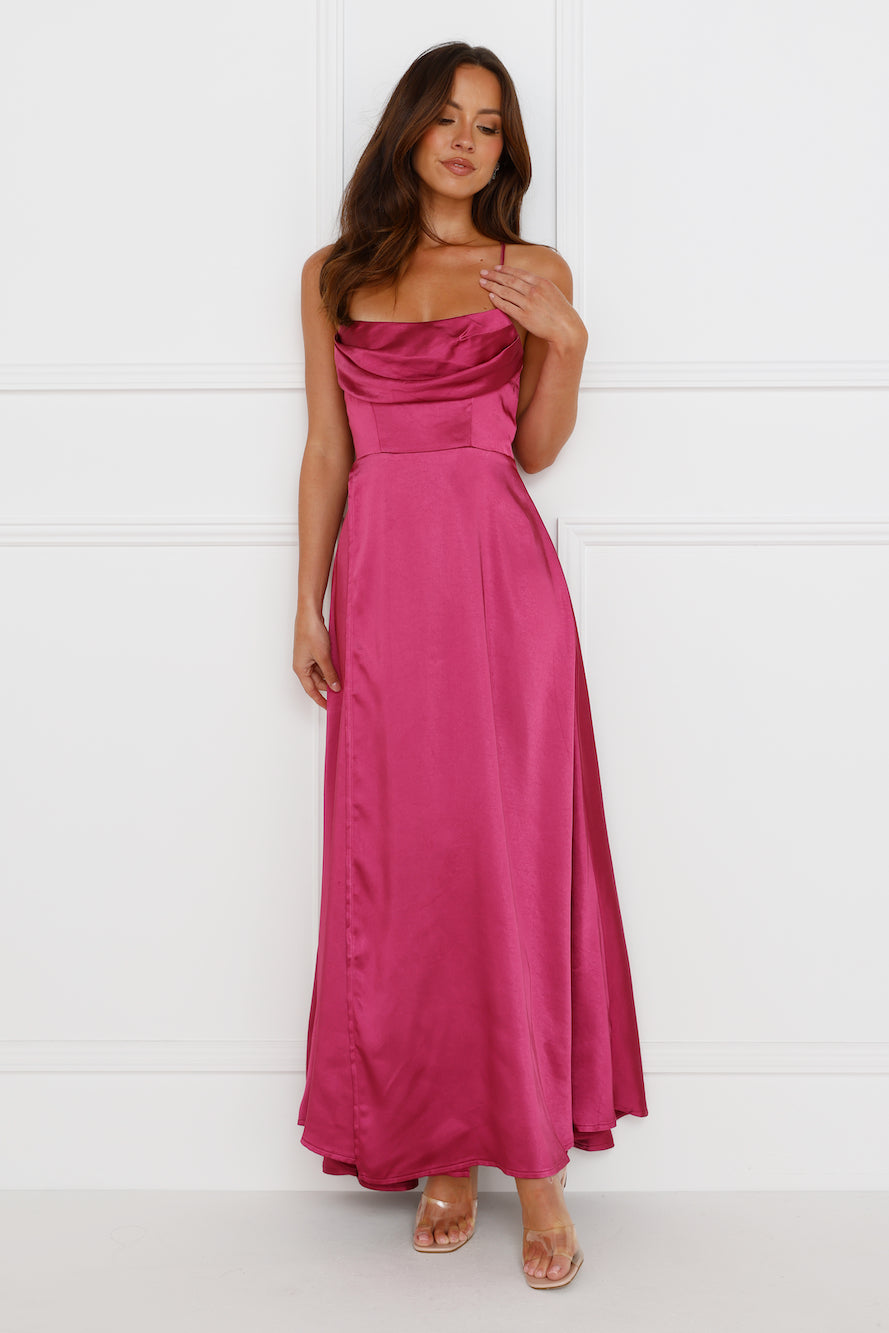 Matilda Satin Maxi Dress Purple