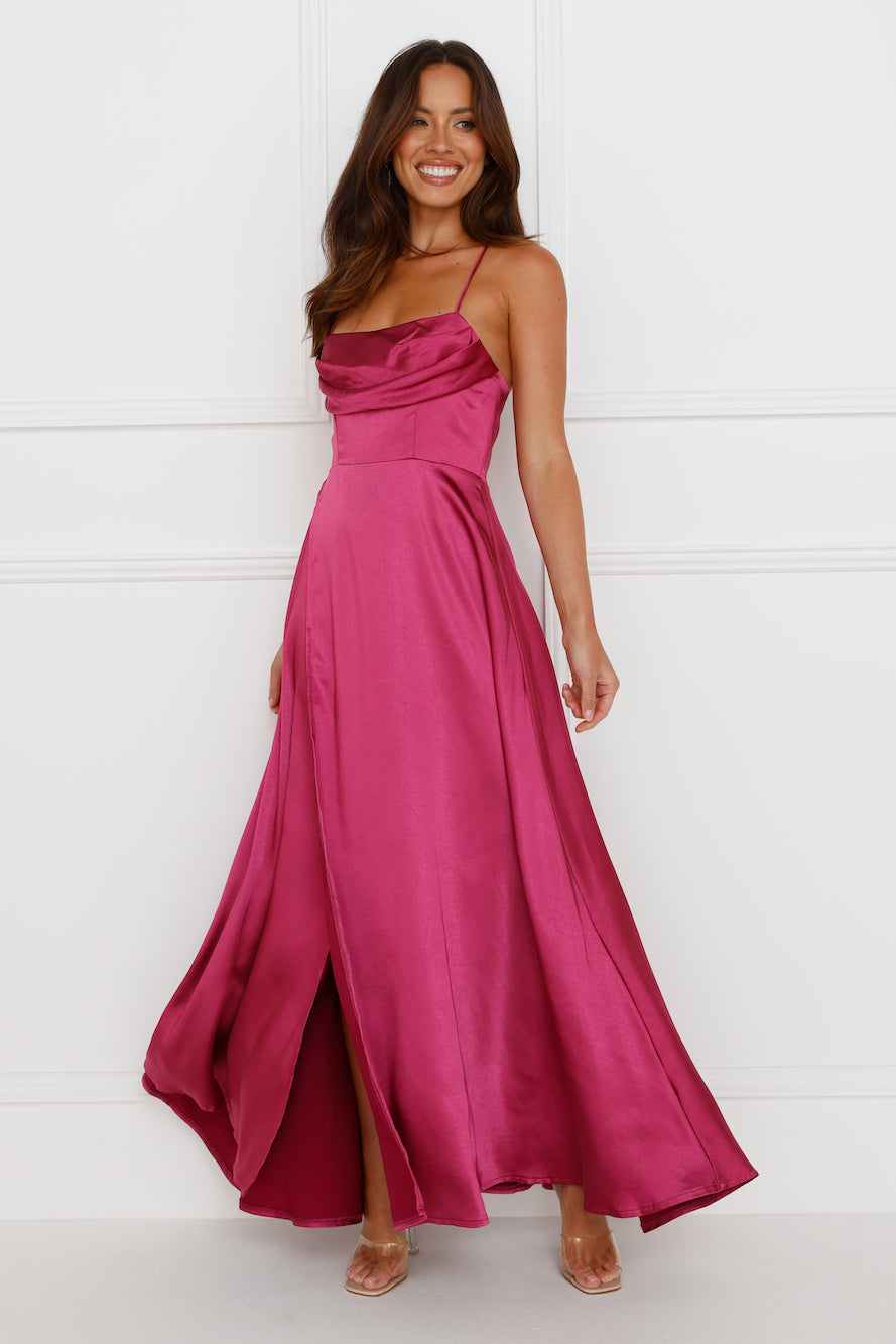 Matilda Satin Maxi Dress Purple