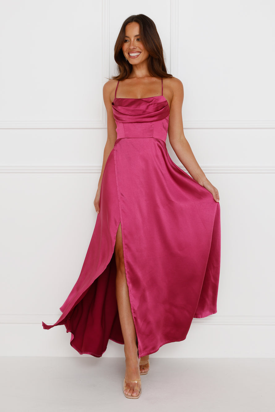 Matilda Satin Maxi Dress Purple