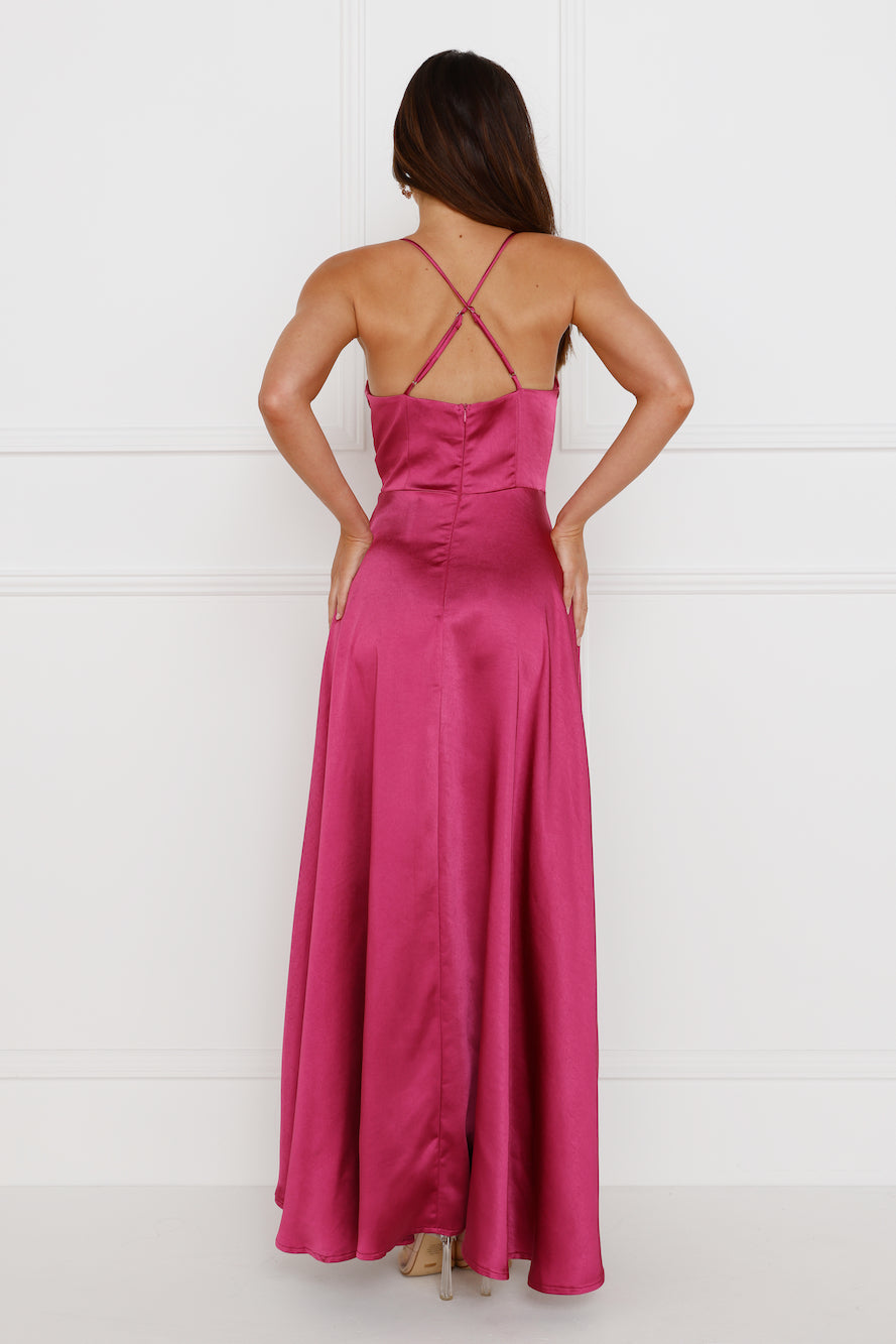 Matilda Satin Maxi Dress Purple