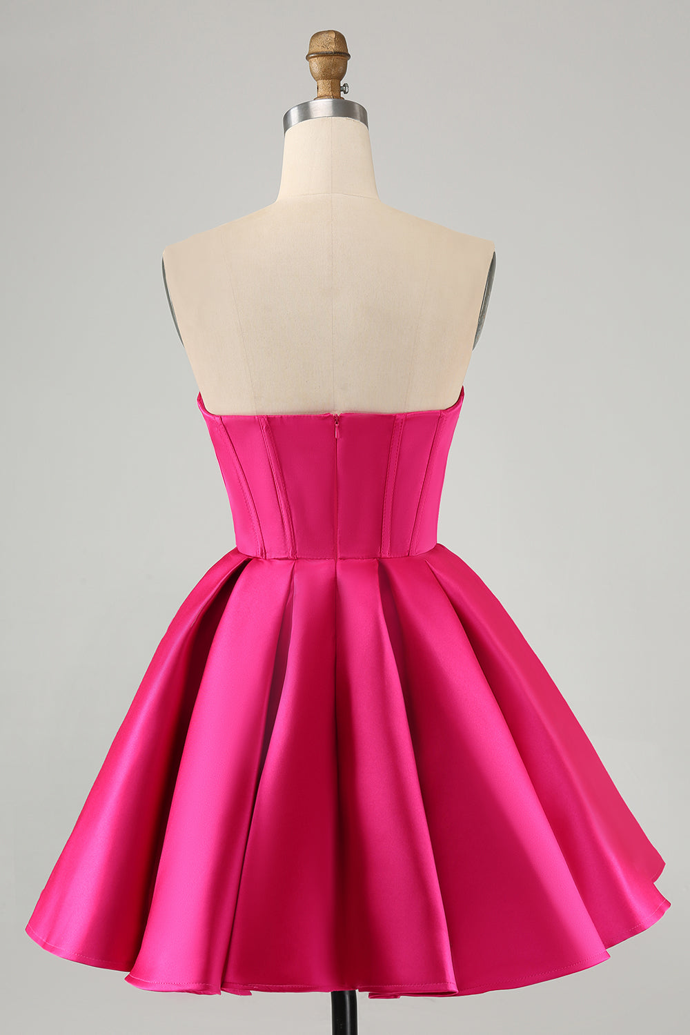 Cute Fuchsia A Line Sweetheart Corset Homecoming Dress with Beading