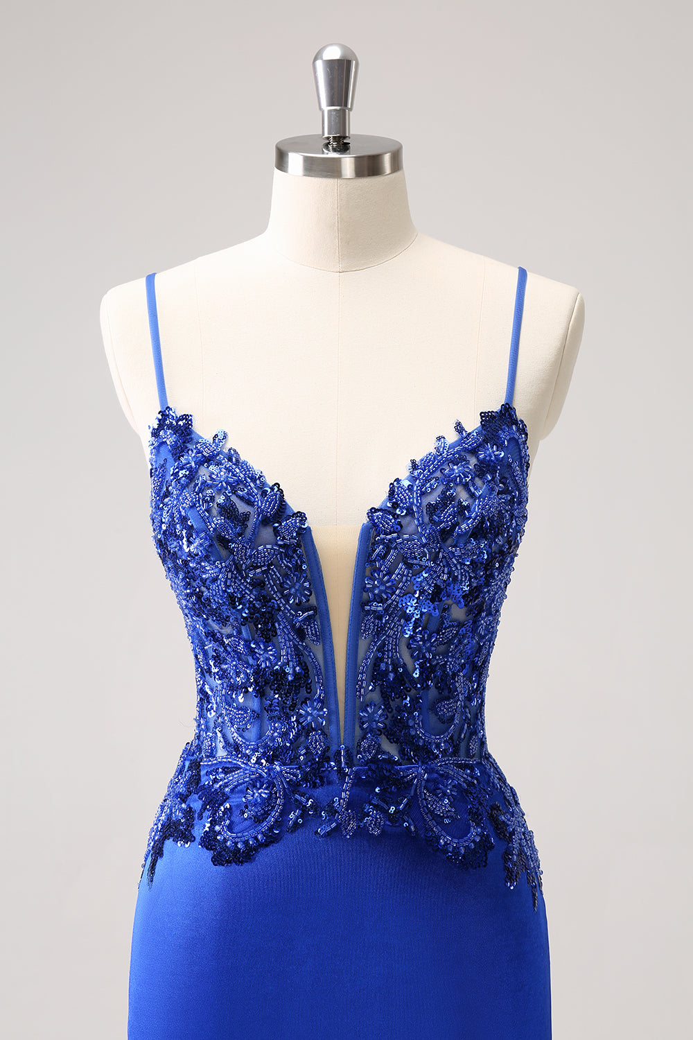 Sparkly Royal Blue Sequin Tight Short Homecoming Dress With Lace Up Back