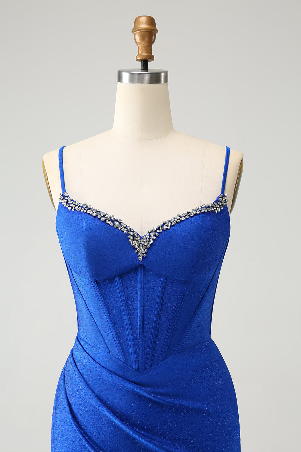 Royal Blue Tight Corset Short Homecoming Dress with Beadings