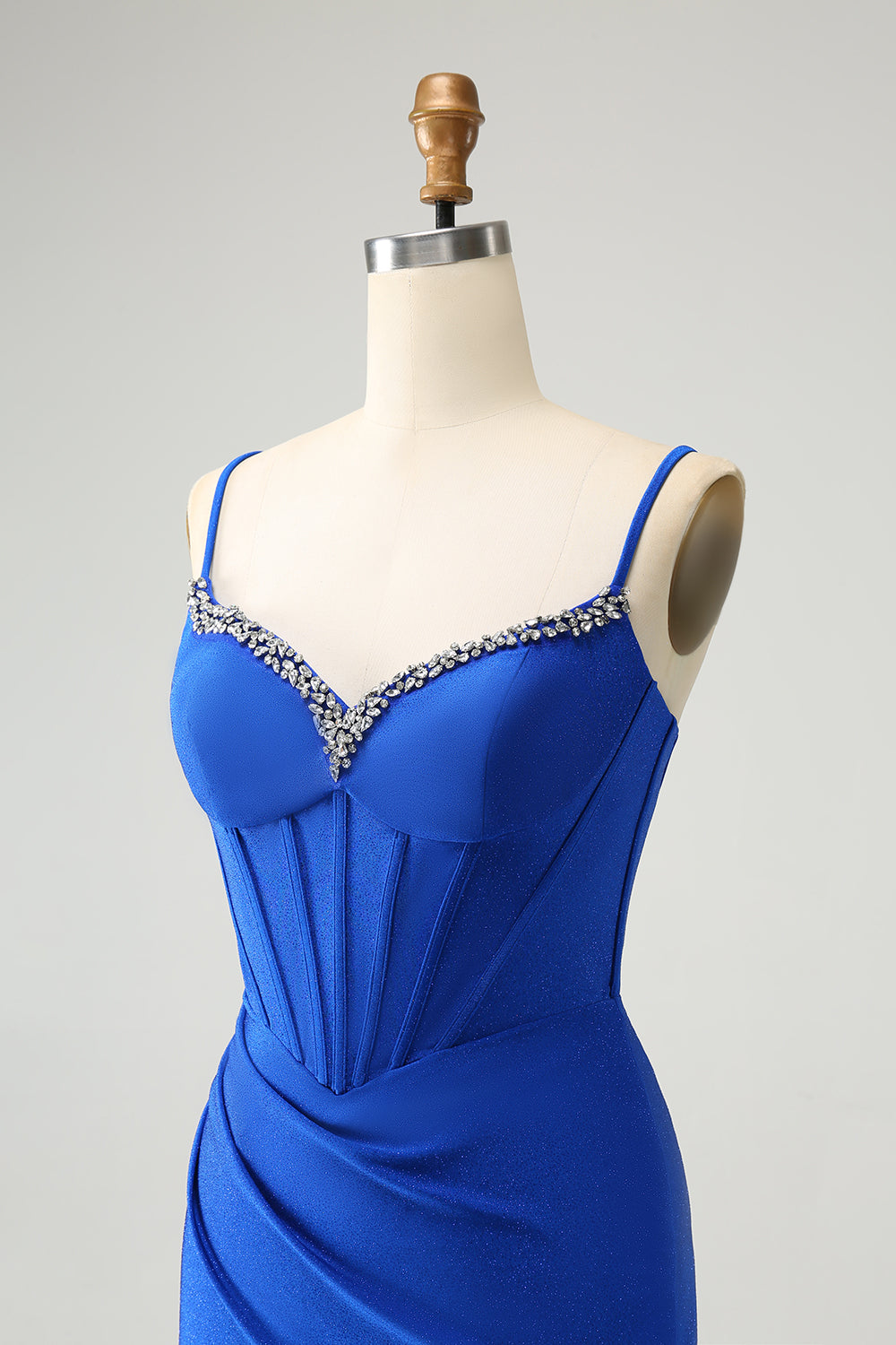 Royal Blue Tight Corset Short Homecoming Dress with Beadings