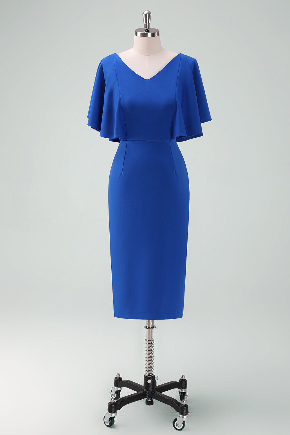 Royal Blue Bodycon Mother of Bride Dress with Short Sleeves