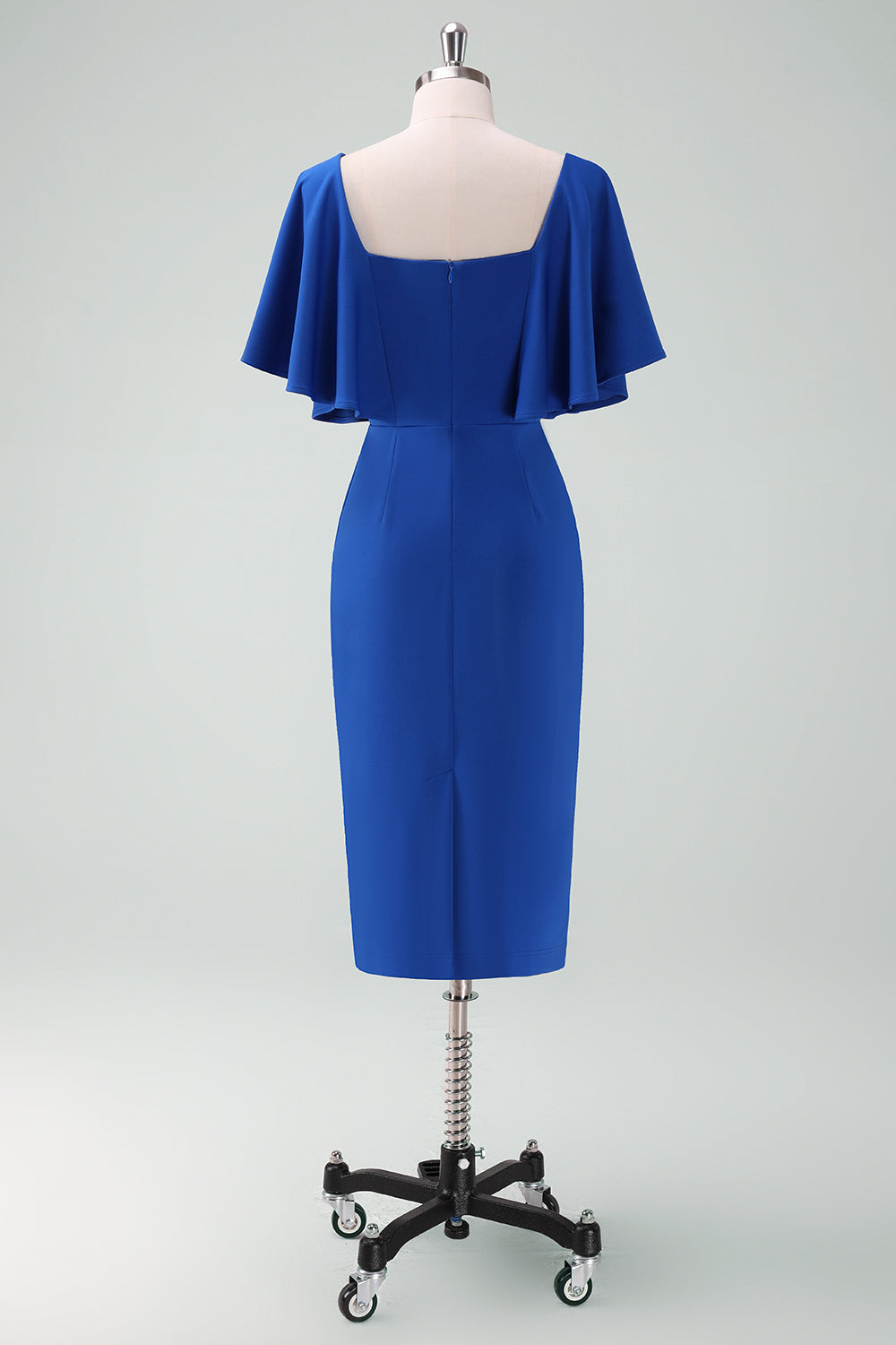 Royal Blue Bodycon Cocktail Dress with Short Sleeves