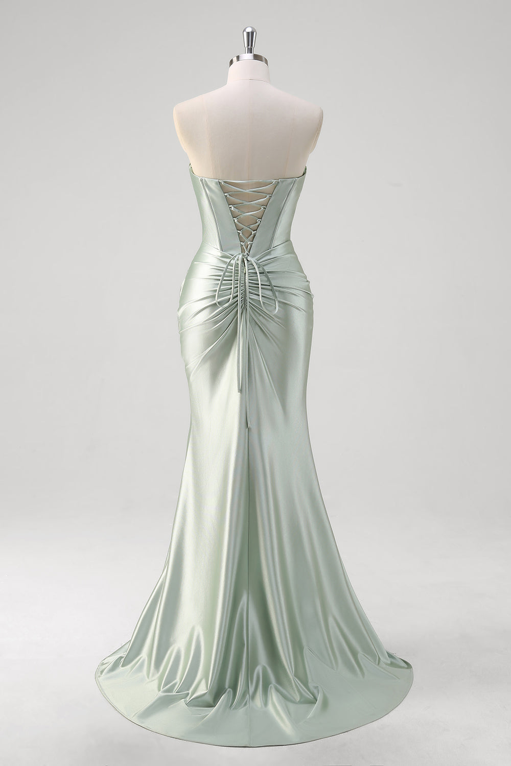 Matcha Mermaid Sweetheart Corset Long Prom Dress with Slit