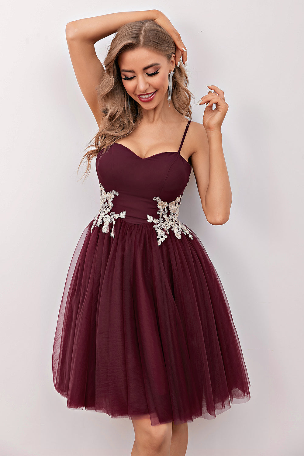 Burgundy Short Prom Homecoming Dress