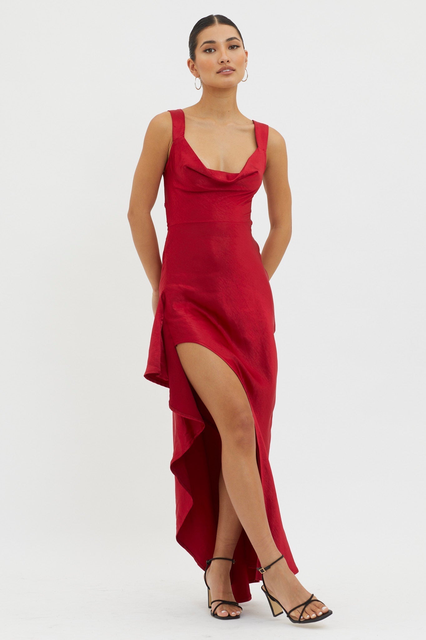 Ellianna Lace-Up Back Maxi Dress Red