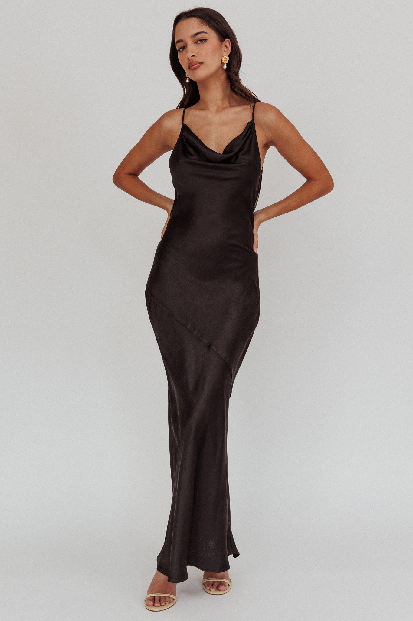 Noreen Cut-Out Back Maxi Dress Black