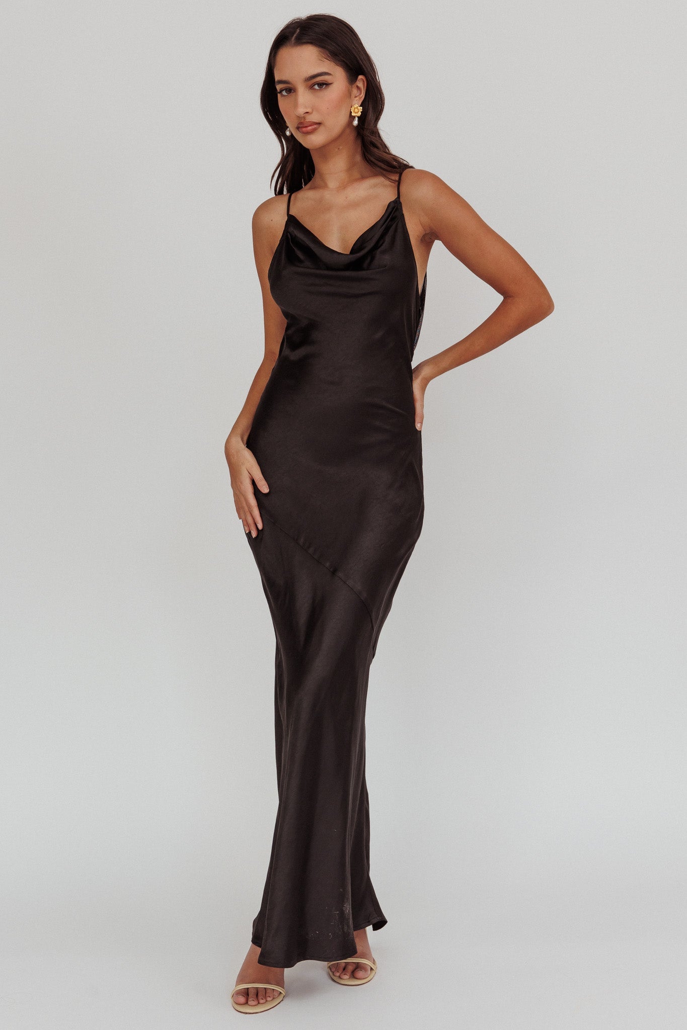 Noreen Cut-Out Back Maxi Dress Black