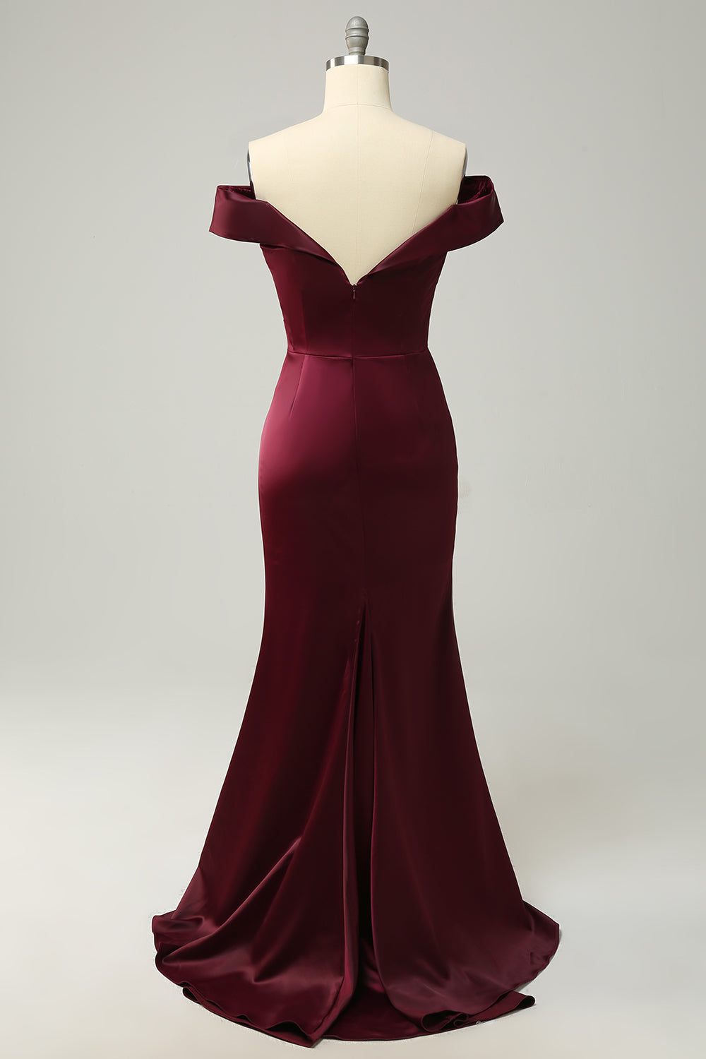 Mermaid Off The Shoulder Burgundy Plus Size Wedding Party Dress