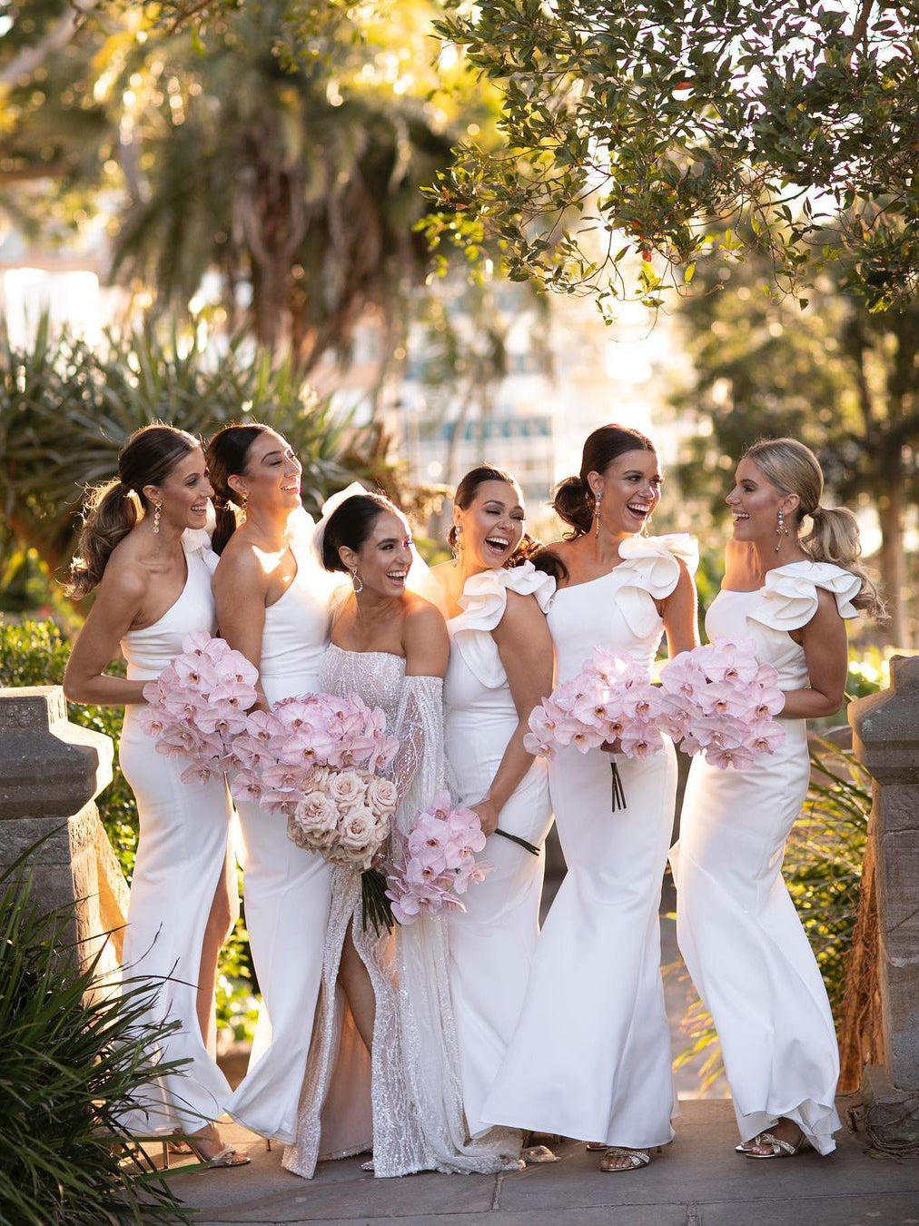 Unique Satin One shoulder Floor-length Sheath Bridesmaid Dresses