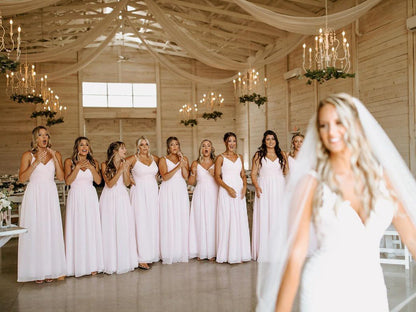 Elegant Chiffon Floor-length Bridesmaid Dresses A-line Long Gowns