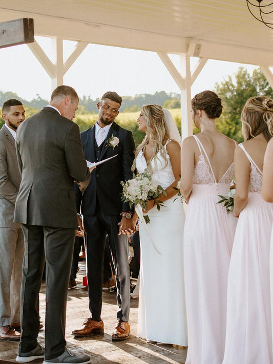 Elegant Chiffon Floor-length Bridesmaid Dresses A-line Long Gowns