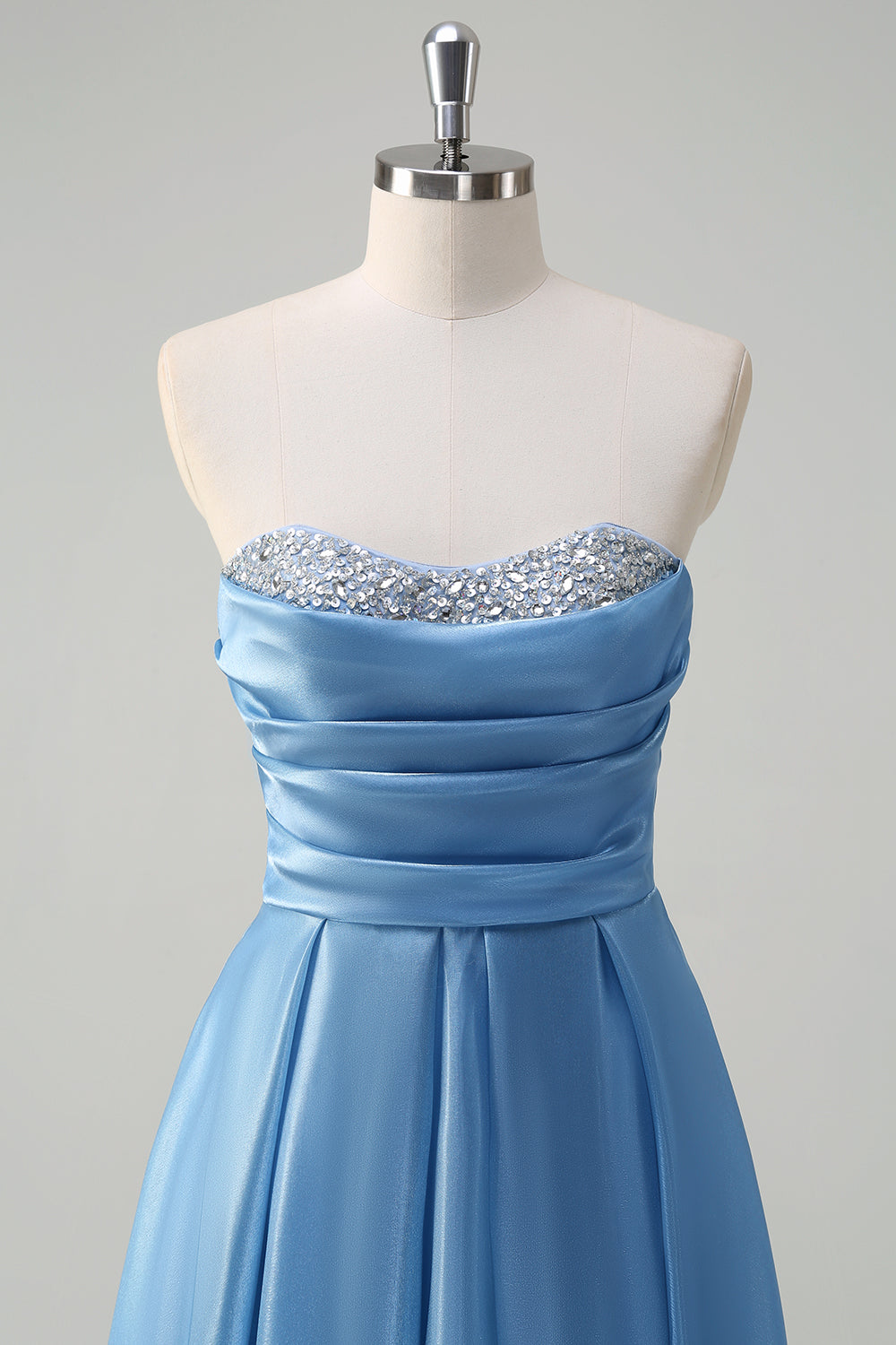 Sparkly Blue Sweetheart A-Line Long Prom Dress