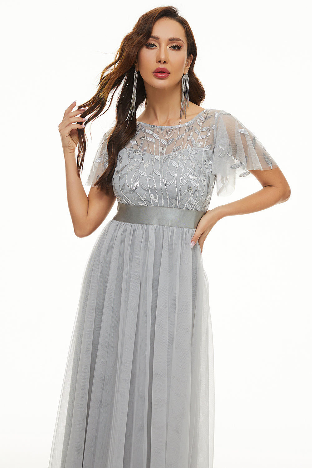 Sequins Tulle Mother of Bride Dress