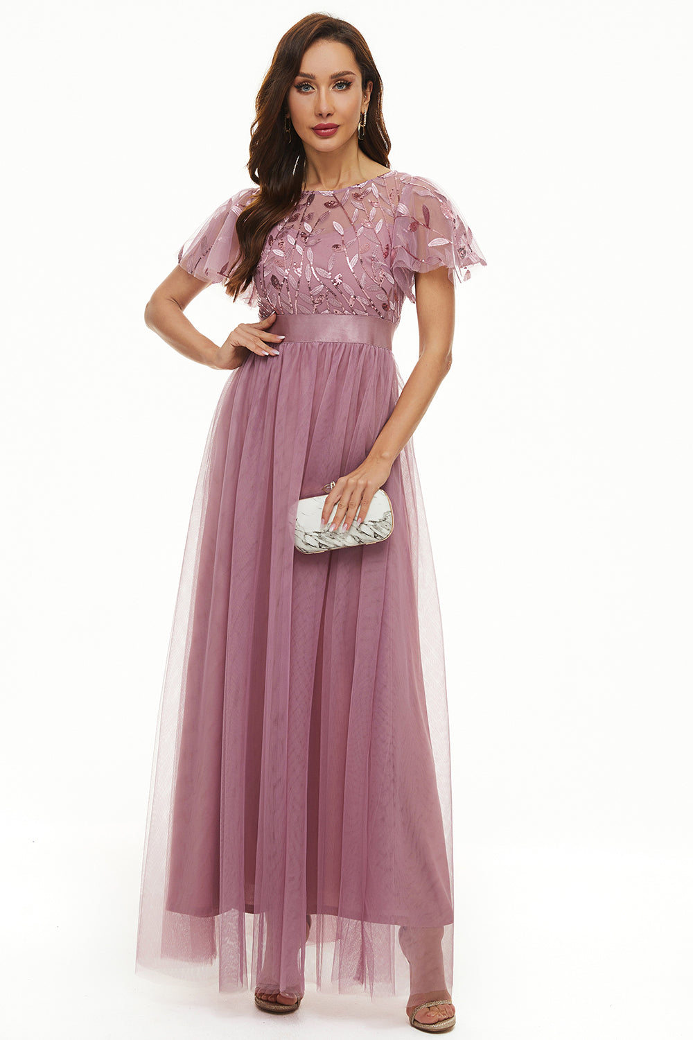 Sequins Tulle Mother of Bride Dress