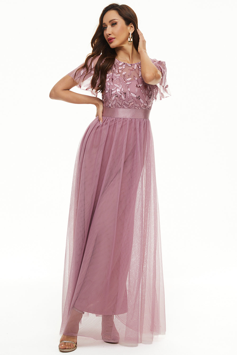 Sequins Tulle Mother of Bride Dress