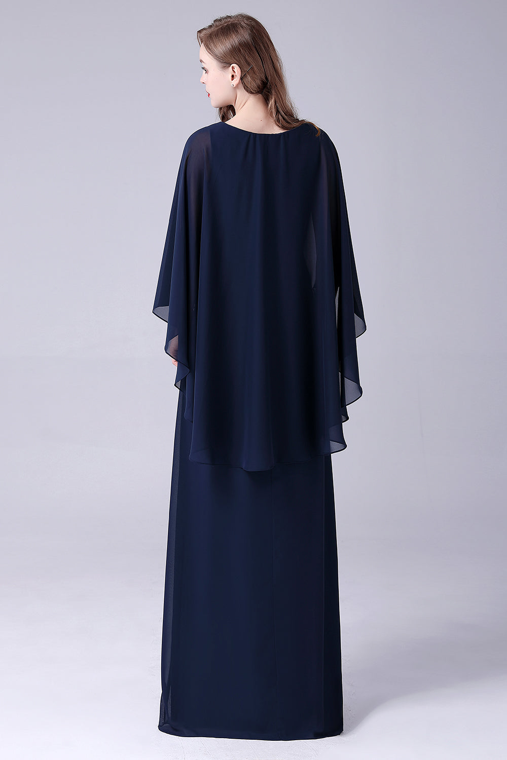 A-Line Scoop Neck Floor-Length Chiffon Mother of the Bride Dress