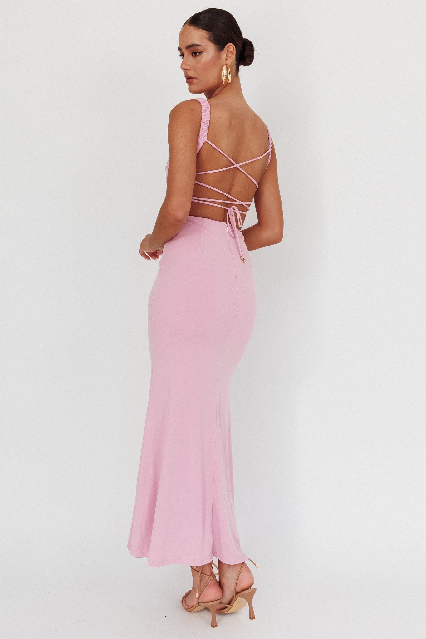 Dream Crush Lace-Up Back Maxi Dress Lilac