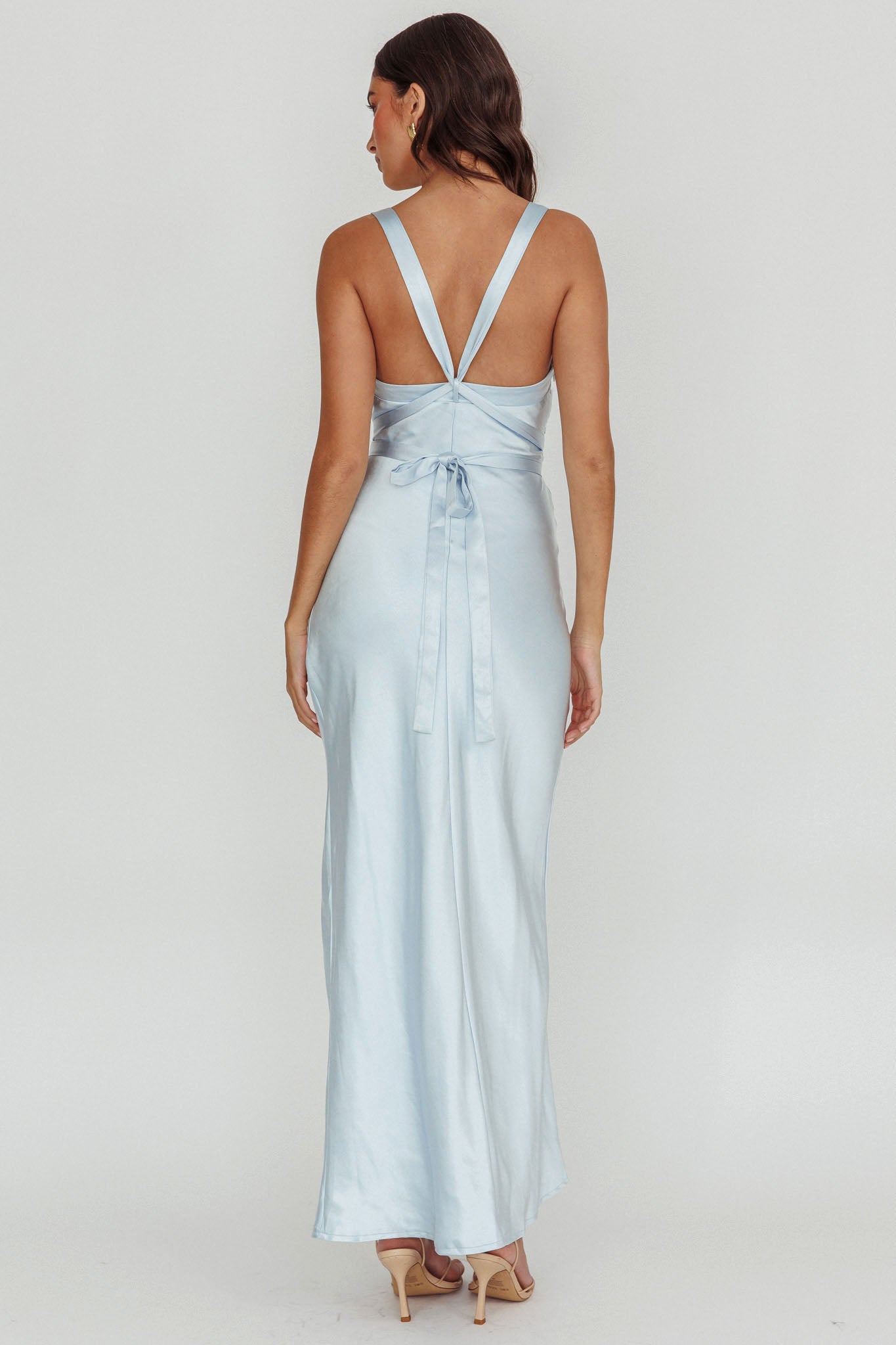 Midnight Sun Asymmetrical Strap Maxi Dress Blue