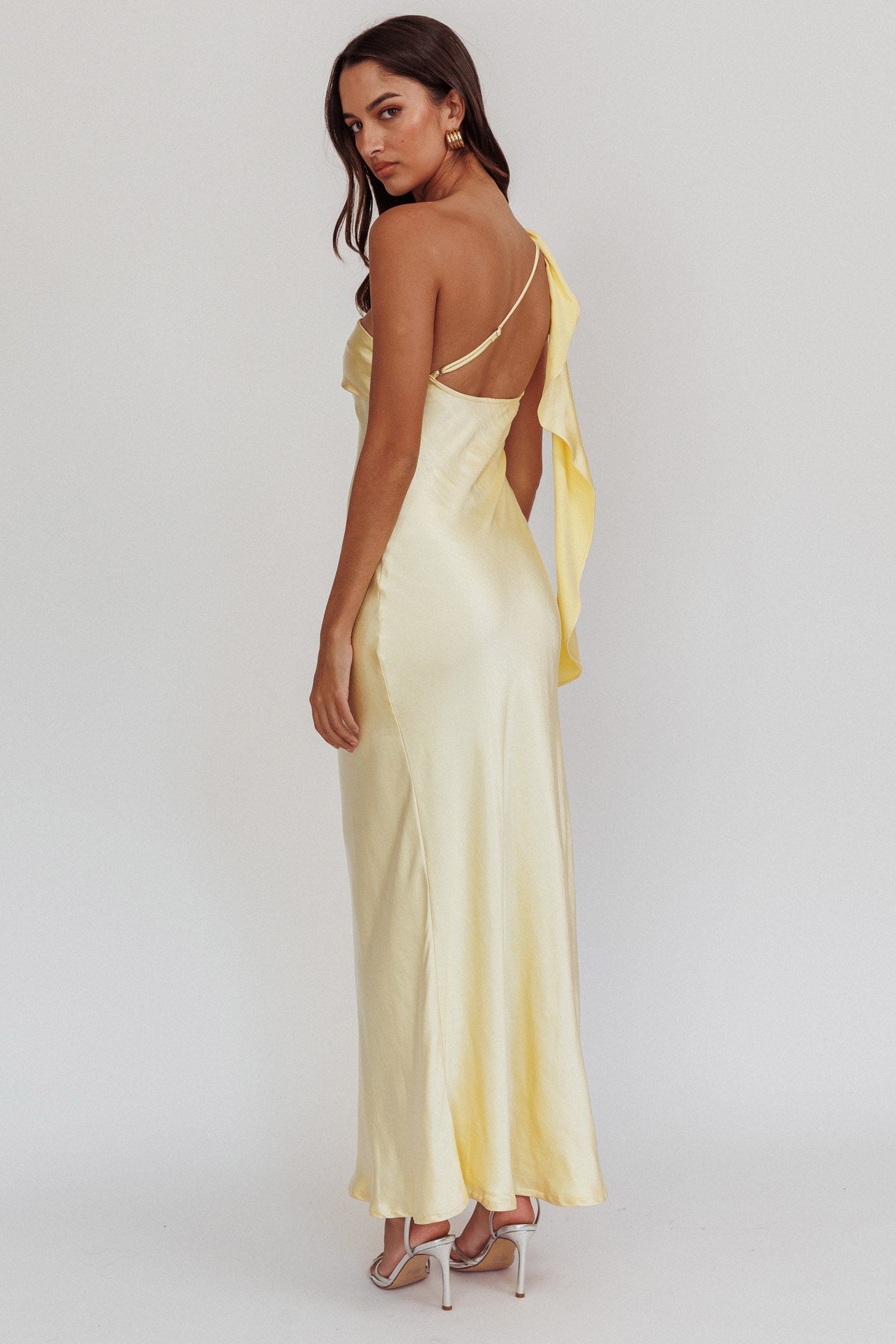 Carmel One-Shoulder Sash Maxi Dress Butter