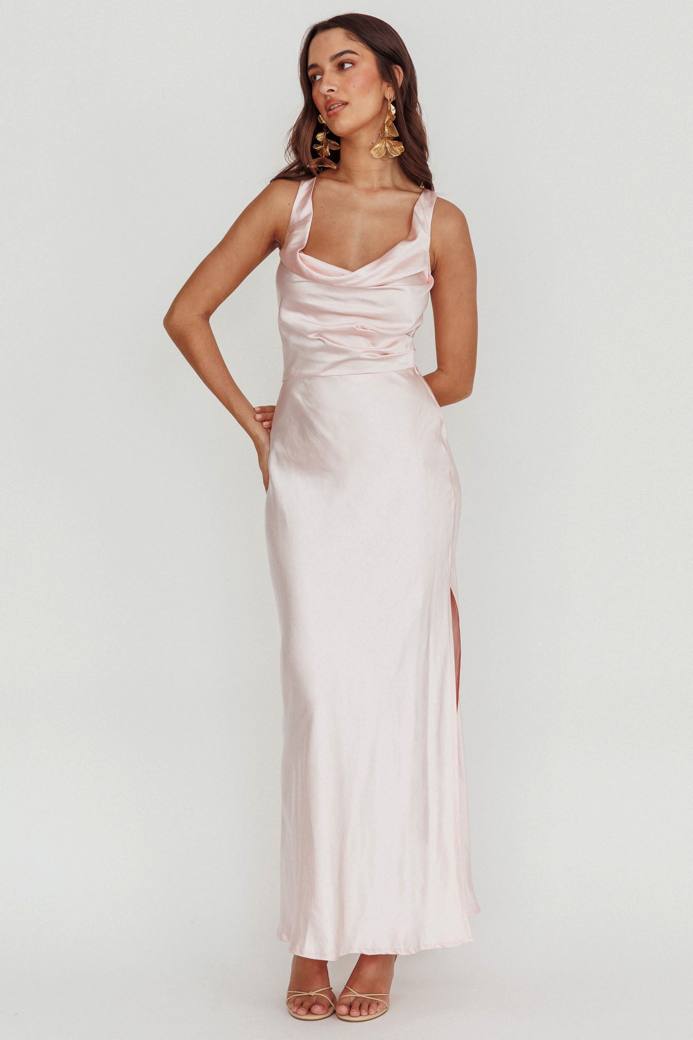 Sitara Tied Back Maxi Dress Blush