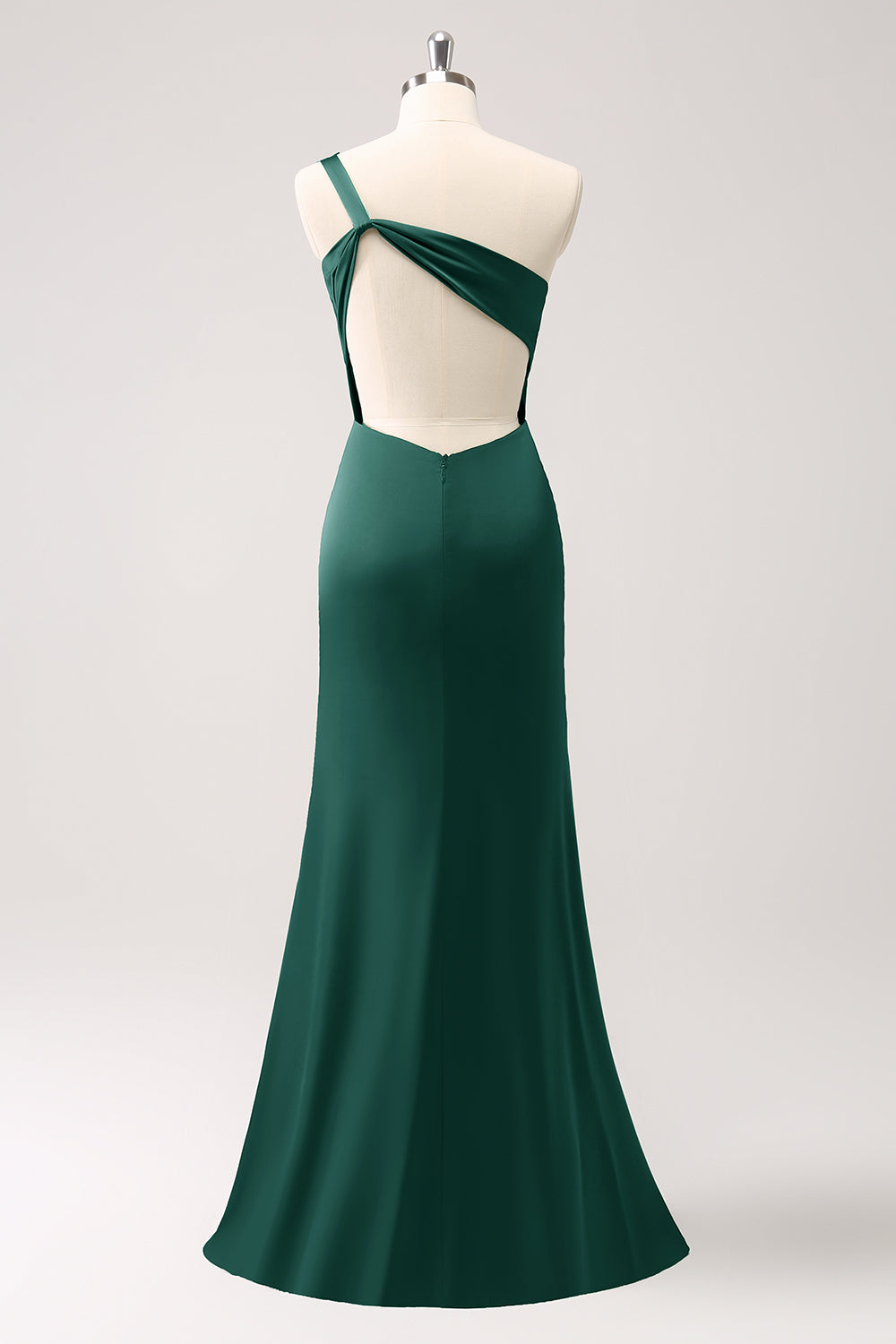 Olive One Shoulder Mermaid Long Bridesmaid Dress with Slit