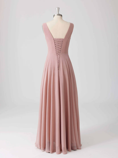Laverna A-line V-Neck Sleeveless Asymmetrical Bridesmaid Dresses
